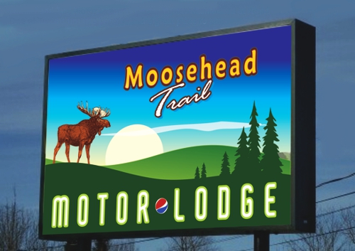 Lighted Business Signs with Custom Graphic - Moosehead Trail